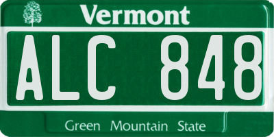 VT license plate ALC848