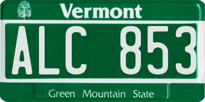 VT license plate ALC853