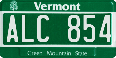 VT license plate ALC854