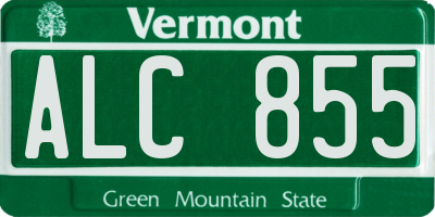 VT license plate ALC855