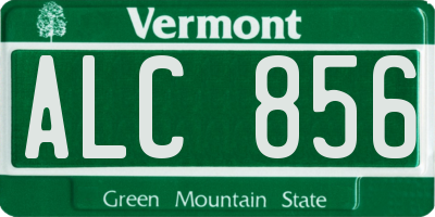 VT license plate ALC856