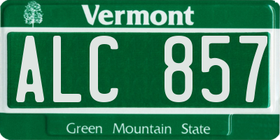 VT license plate ALC857