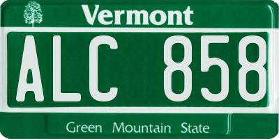 VT license plate ALC858