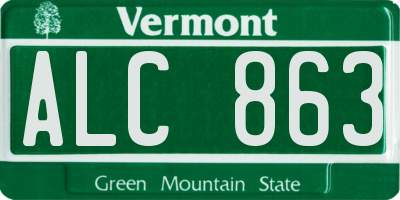 VT license plate ALC863