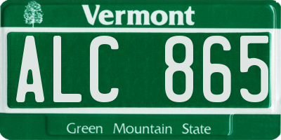 VT license plate ALC865