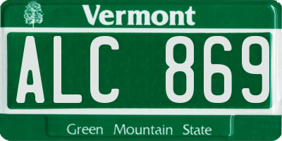 VT license plate ALC869