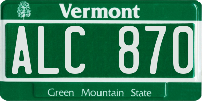 VT license plate ALC870