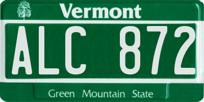 VT license plate ALC872