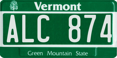 VT license plate ALC874