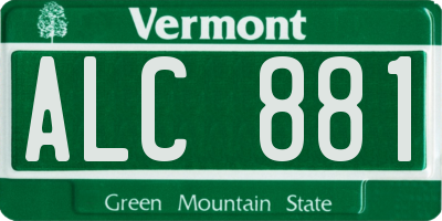 VT license plate ALC881