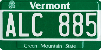 VT license plate ALC885