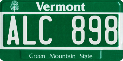 VT license plate ALC898