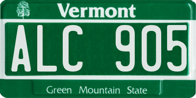 VT license plate ALC905