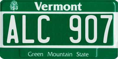 VT license plate ALC907