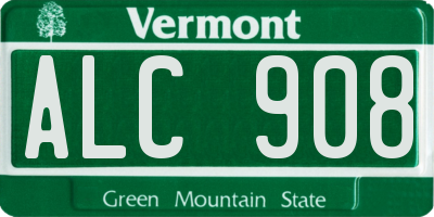 VT license plate ALC908