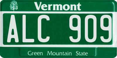 VT license plate ALC909