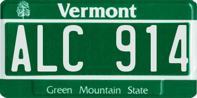 VT license plate ALC914