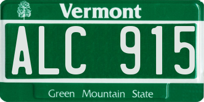 VT license plate ALC915