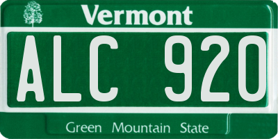 VT license plate ALC920