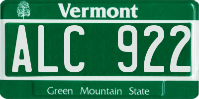 VT license plate ALC922
