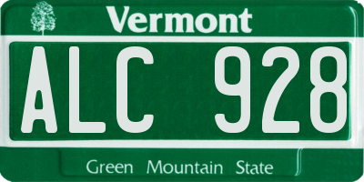 VT license plate ALC928