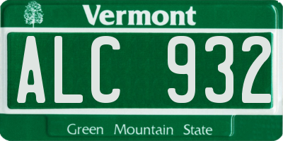 VT license plate ALC932