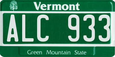 VT license plate ALC933