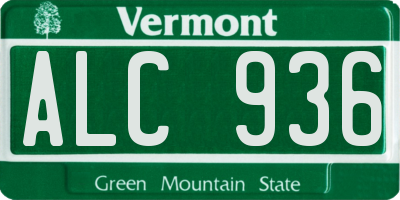 VT license plate ALC936