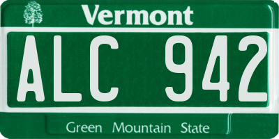 VT license plate ALC942