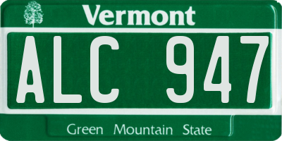 VT license plate ALC947