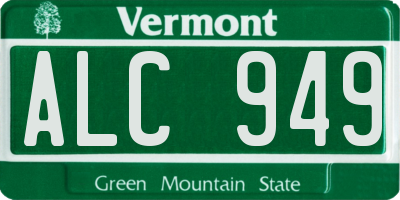 VT license plate ALC949