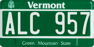 VT license plate ALC957