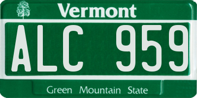 VT license plate ALC959