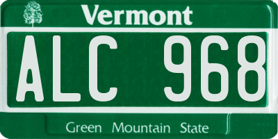 VT license plate ALC968