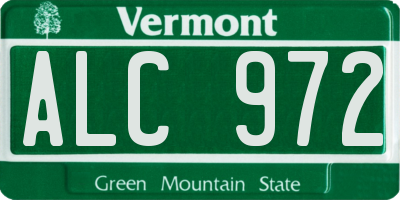 VT license plate ALC972