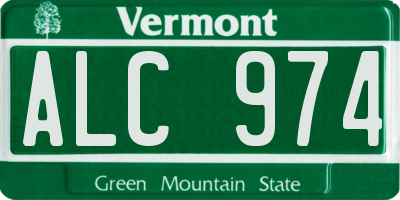 VT license plate ALC974
