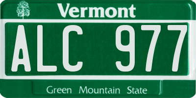 VT license plate ALC977