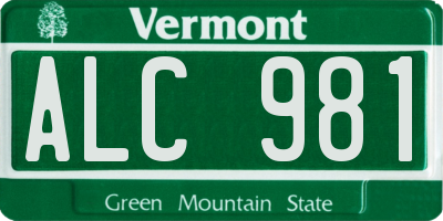 VT license plate ALC981