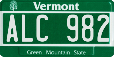 VT license plate ALC982