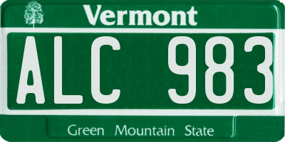 VT license plate ALC983