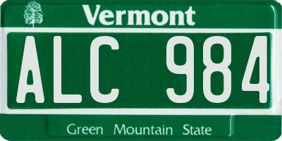 VT license plate ALC984