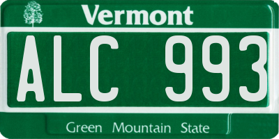VT license plate ALC993