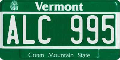 VT license plate ALC995