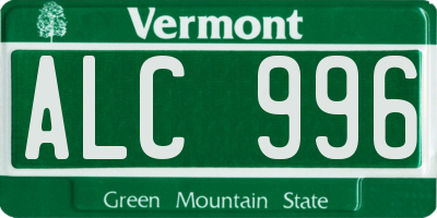 VT license plate ALC996