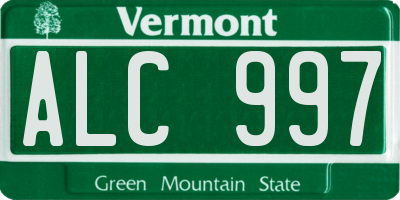 VT license plate ALC997