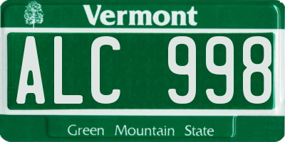 VT license plate ALC998