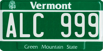 VT license plate ALC999