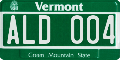 VT license plate ALD004