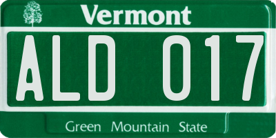VT license plate ALD017