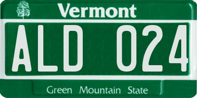 VT license plate ALD024